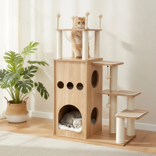 Arbre à Chat Bois Moderne 4