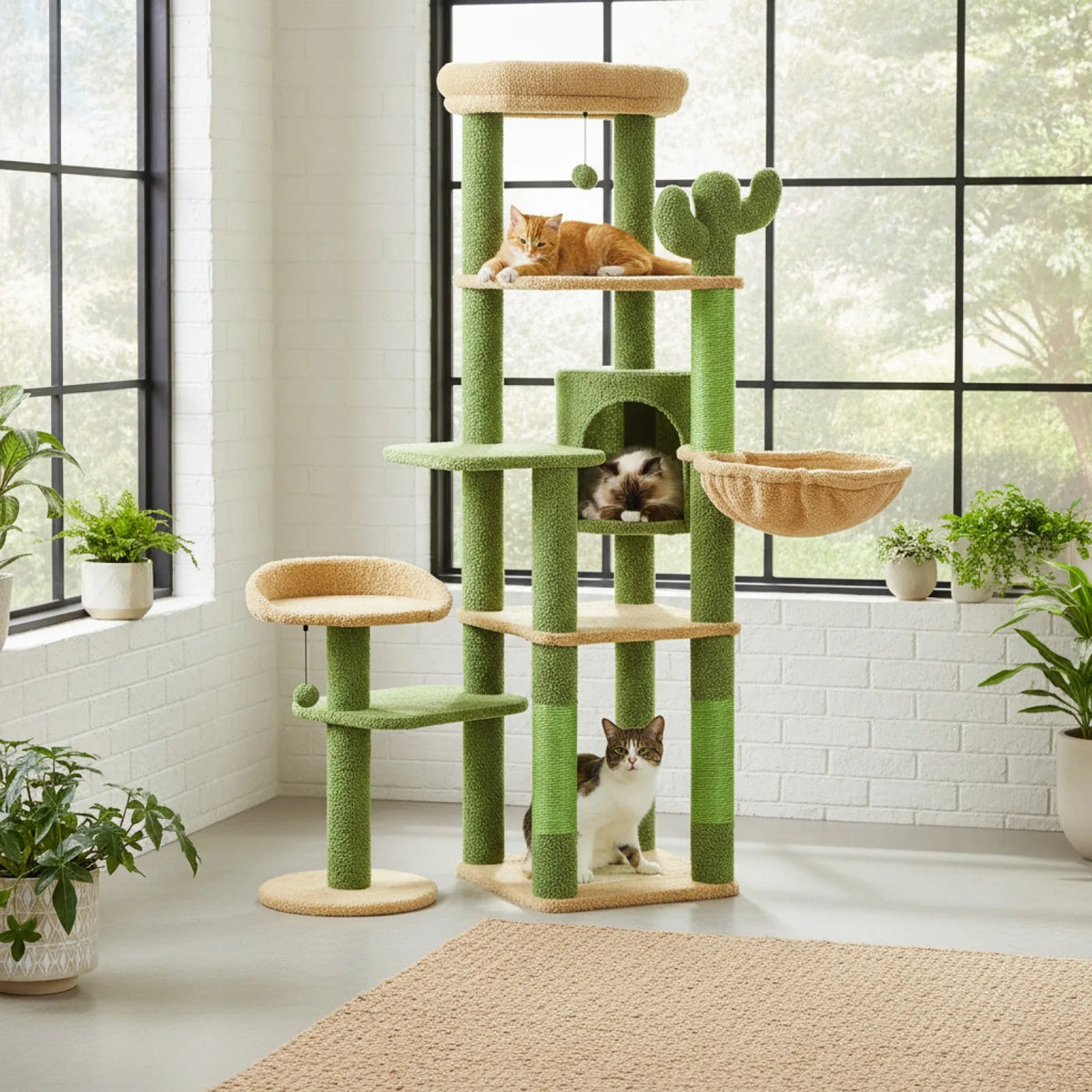 Arbre à Chat Cactus Vert – Grande Tour 150 cm 2