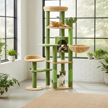 Arbre à Chat Cactus Vert – Grande Tour 150 cm 2
