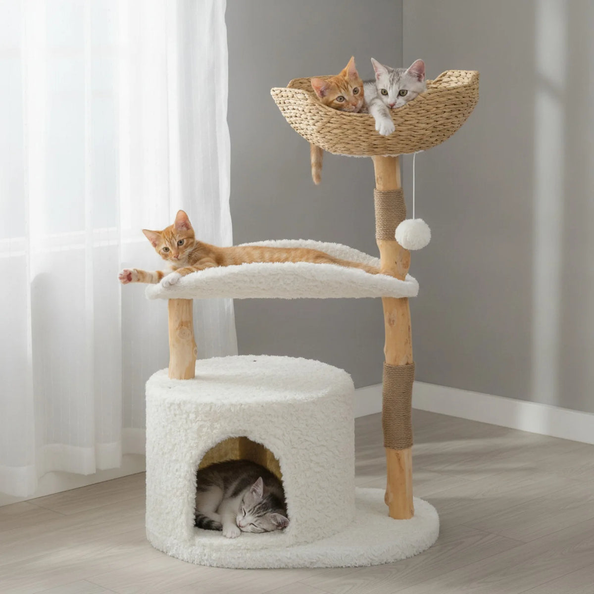 Arbre à Chat Design 3 Niveaux pour Chat et Chaton 1