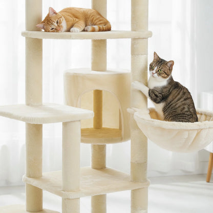 Arbre à Chat Maine Coon – Grande Tour Beige 150 cm 2