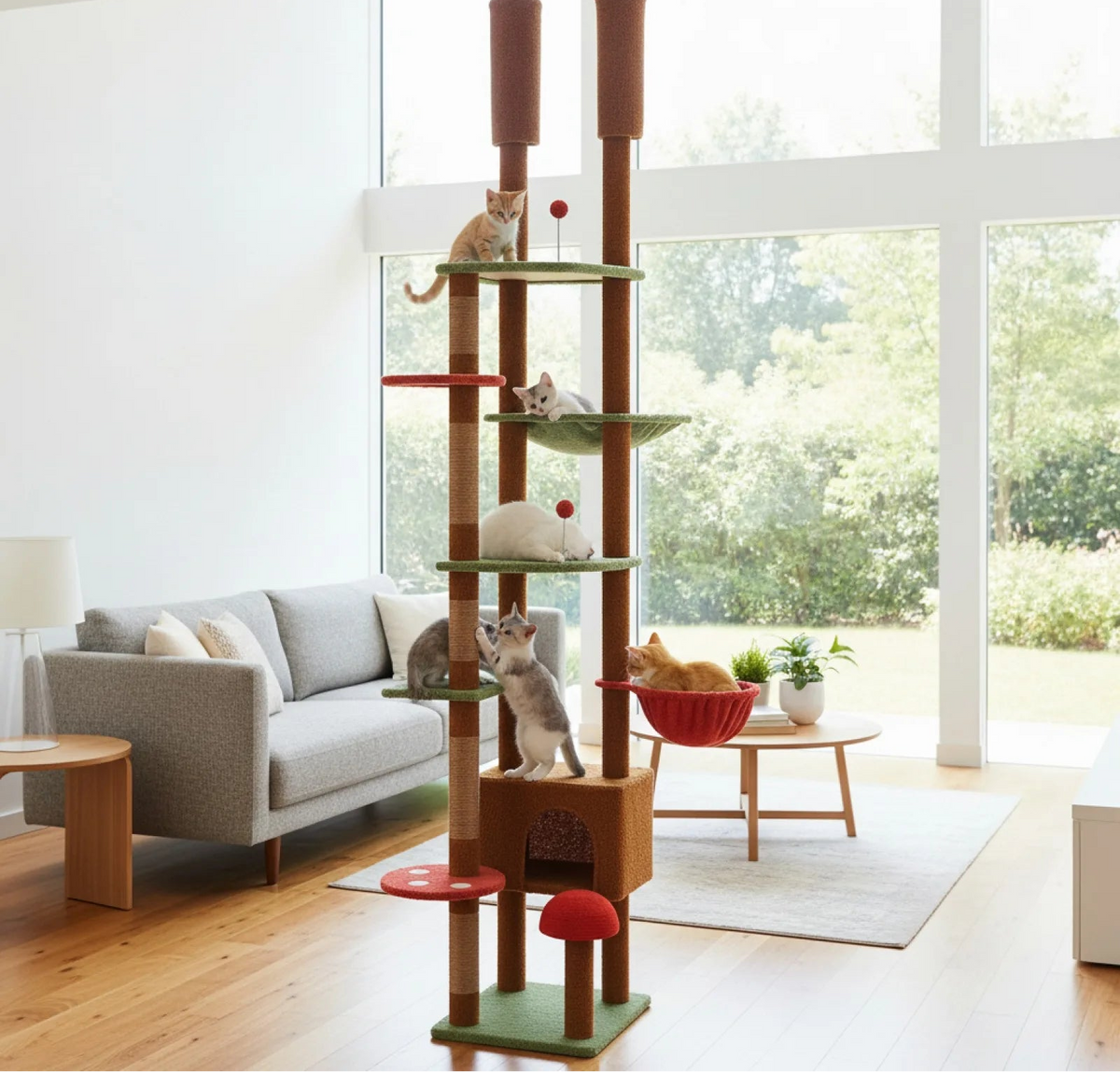 Arbre à Chat Sol Plafond Champignon – Tour XXL 4