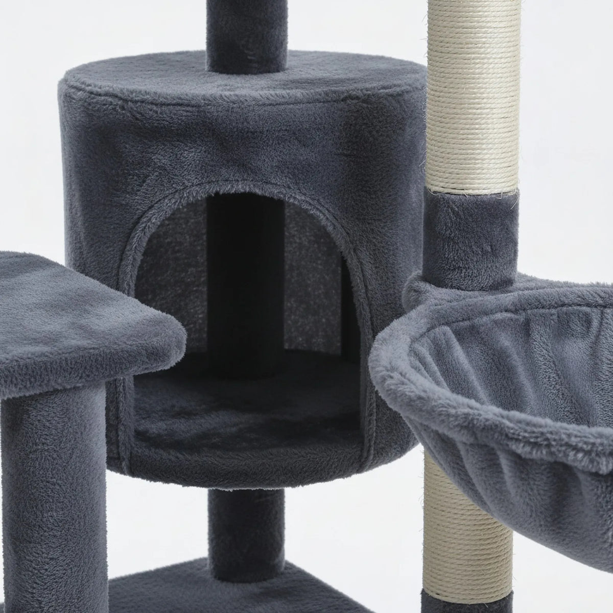 Arbre à Chat XXL 150 cm – Tour Multi-Niveaux Gris Foncé 2