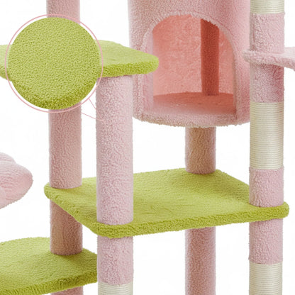 Arbre à Chat XXL Rose – Grande Tour 150 cm 2