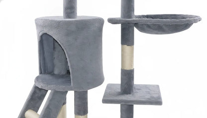Arbre à chat 140 cm gris multi-niveaux 3