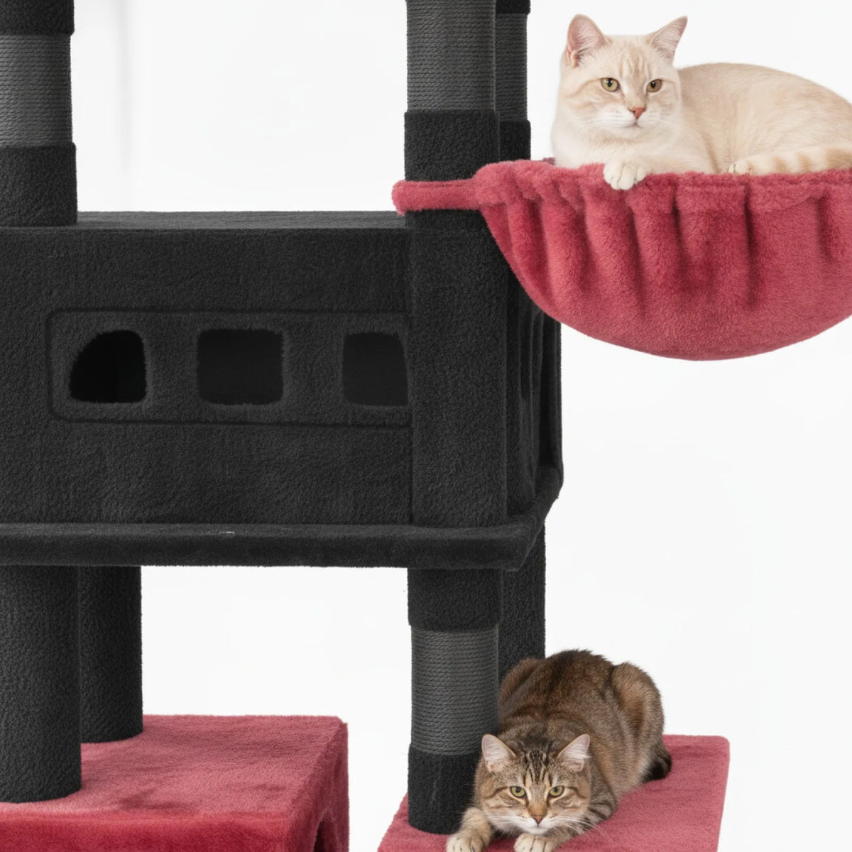 Arbre à chat XXL 170 cm noir rouge 2