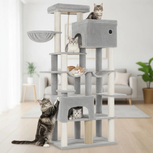 Arbre à chat XXL gris clair – pour grands chats