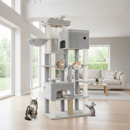 Arbre à chat XXL gris clair – pour grands chats 5