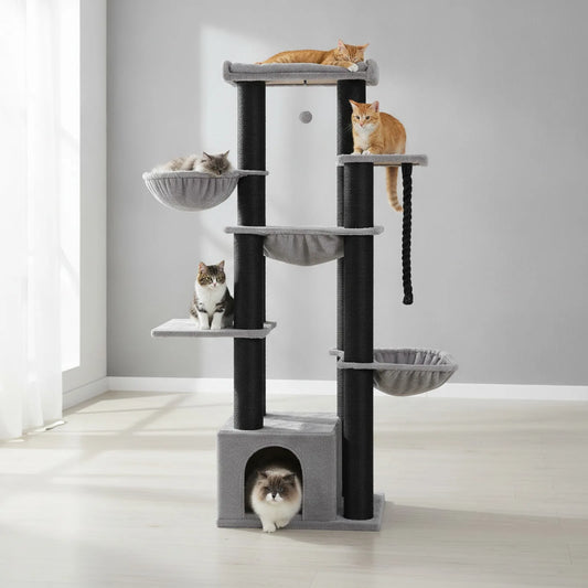 Arbre à chat XXL gris noir 1