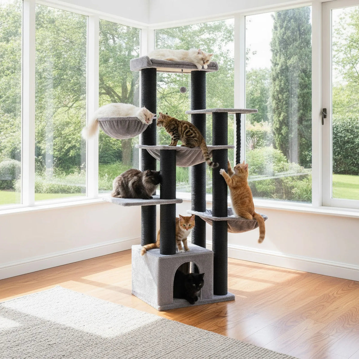 Arbre à chat XXL gris noir 4