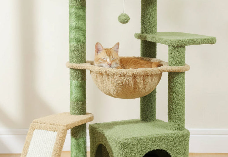Arbre à chat compact condo hamac 7