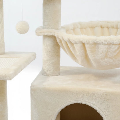 Arbre à chat design beige multi-niveaux 2
