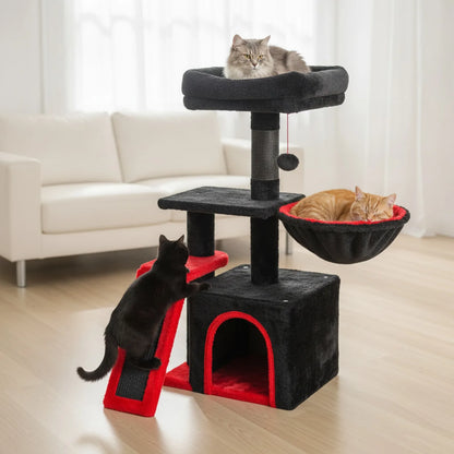 Arbre à chat original noir et rouge
