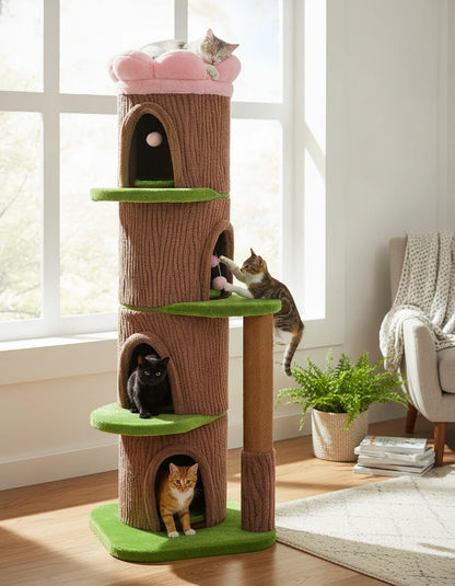 Arbre à chat original tronc 4 condos 173 cm