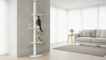 Arbre à chat sol plafond blanc réglable 2