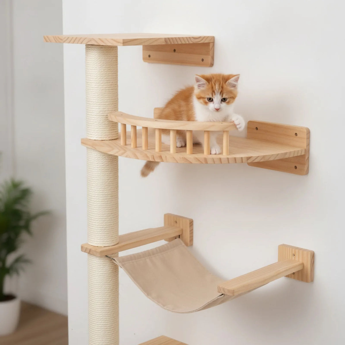 Étagère Coin pour Arbre à Chat Mural 2