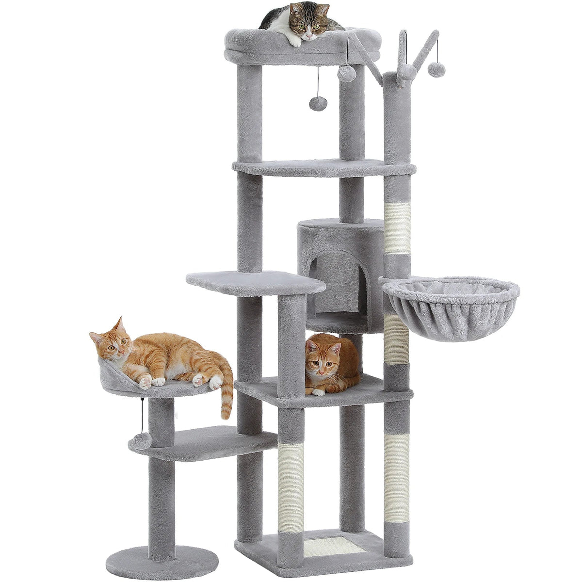 Grand Arbre à Chat Gris Clair – Tour Confort 150 cm 1