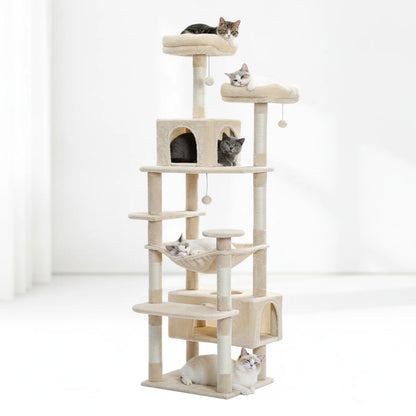 Grand arbre à chat beige – 3 tailles, sisal naturel 3