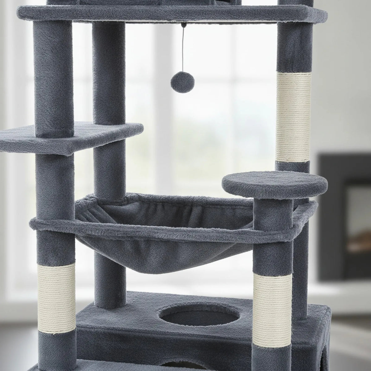Grand arbre à chat gris foncé – 3 tailles, 5 niveaux 2