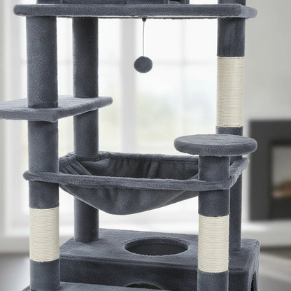Grand arbre à chat gris foncé – 3 tailles, 5 niveaux 2