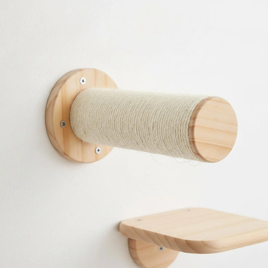Griffoir mural chat sisal – bois naturel horizontal