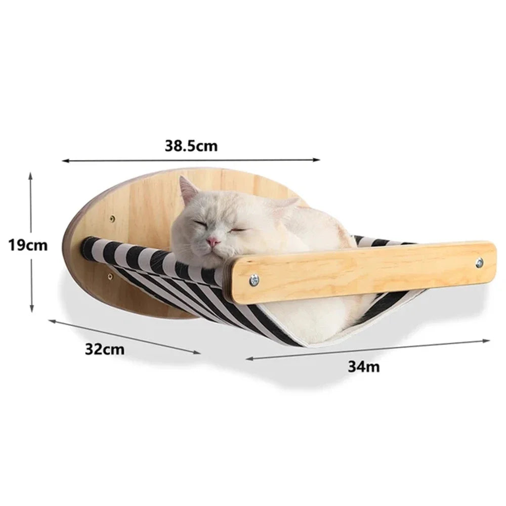 Hamac Mural Chat – Cocon Suspendu en Bois 1